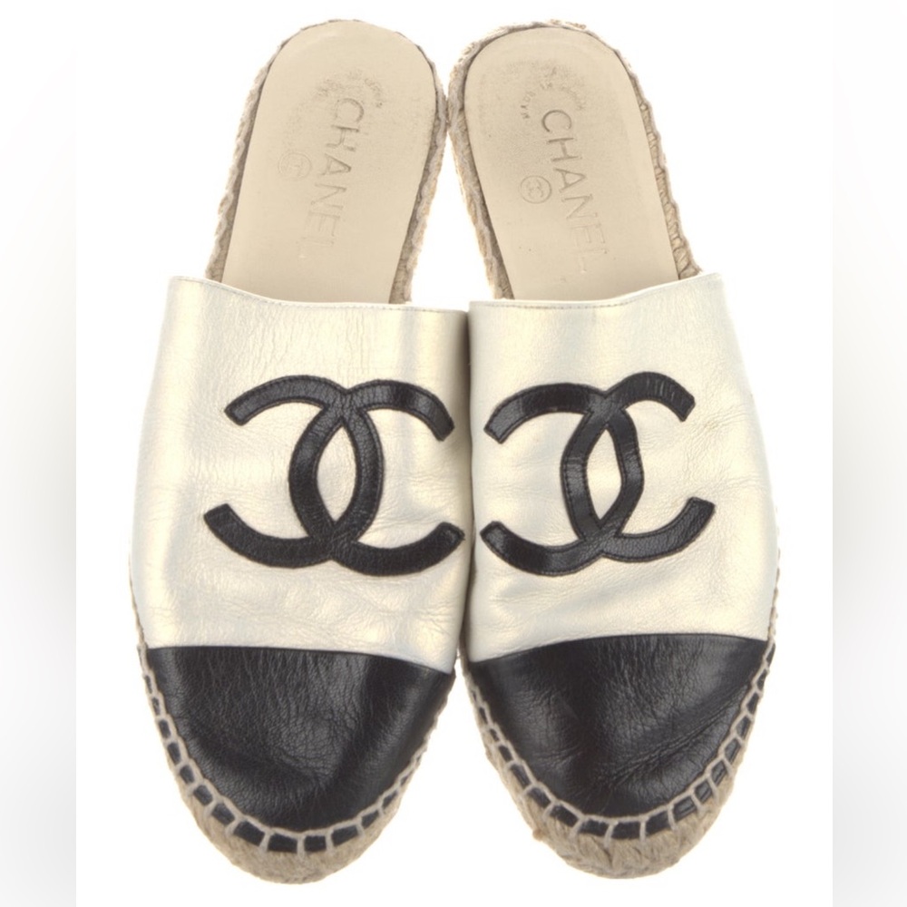 Chanel Espadrille Slides Size 38 View 4